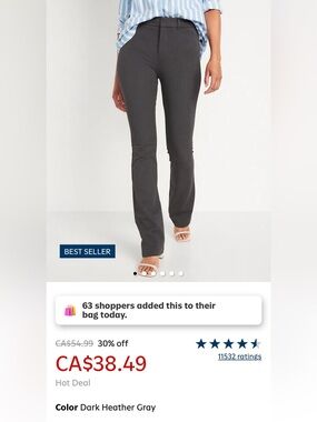 EUC Old Navy high rise pixie flare pants size 14 dark Heather gray